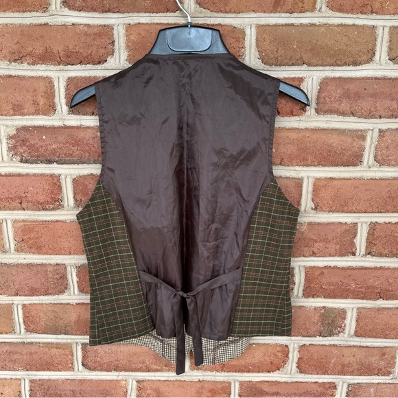 Checkered and plaid vintage button down vest. Petite Small - Picture 2 of 7